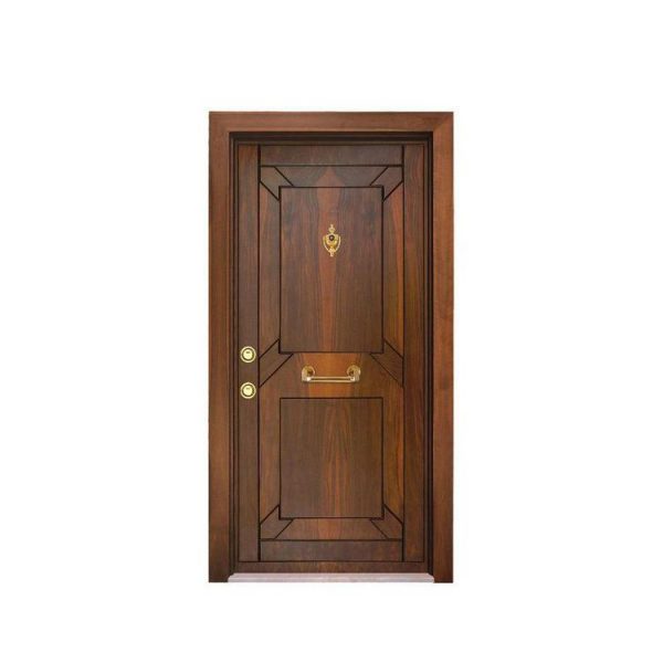 WDMA External Old-style Safety Laminate Wood Door Wooden Door With Frame Design And Grill For Decoration Wooden Door Production Line
