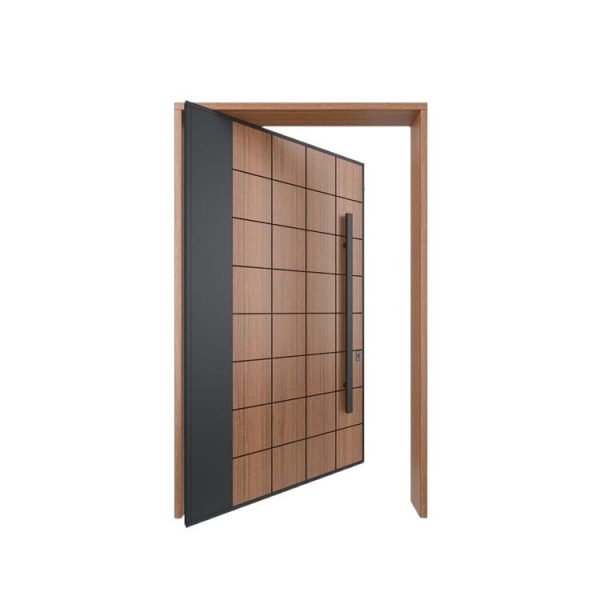 China WDMA External Solid Wooden Entrance Door Modern Pivot Main Door