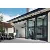 WDMA Fancy European Style Curved Glass Sliding Folding Door Aluminium Framed Glass Door Exterior Modern