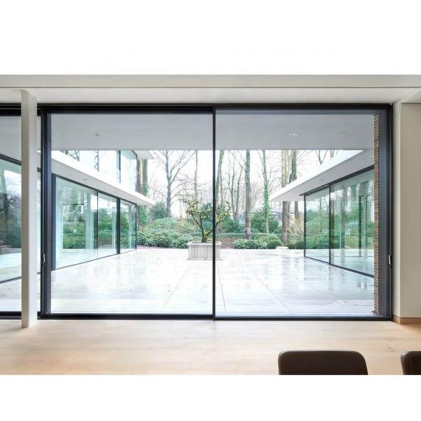WDMA Frameless Large Glass Sliding Patio Door Exterior