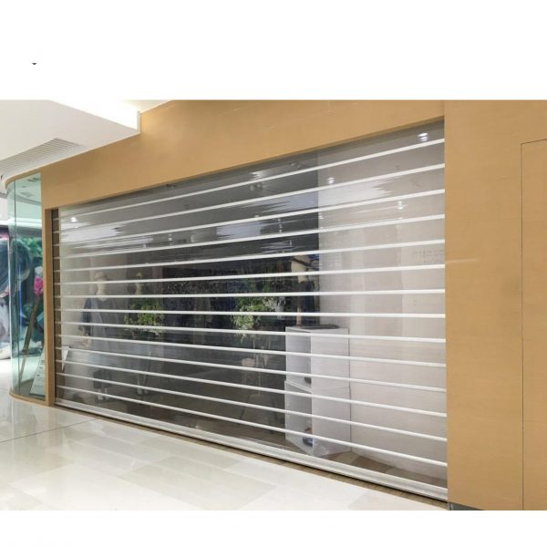 China WDMA Interior Commercial Acrylic Glass Polycarbonate Transparent Roller Shutter Door Electrical Roller Shutter Door