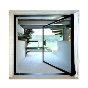 WDMA Interior Exterior Entry Aluminium Metal Pivot Front Glass Door System
