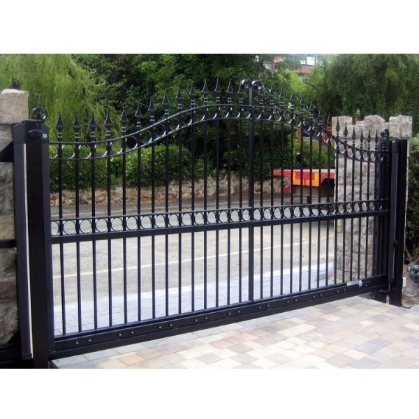China WDMA Italian Style Big Wrought Iron Front Sliding Door Gate Design For Sale