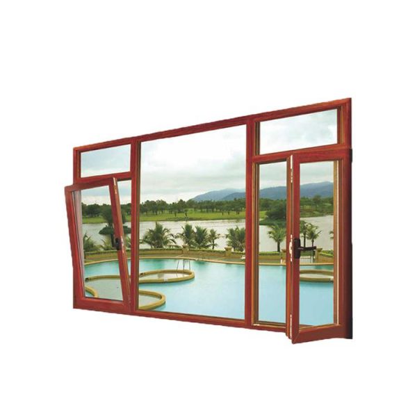 WDMA Luxurious American Grill Aluminium Clad Wood Double Glazed Doors And Window Tilt turn Fenster