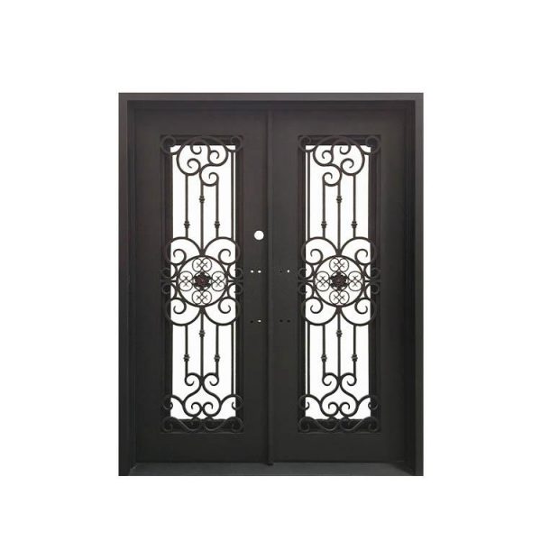 WDMA wrought iron doors with glass