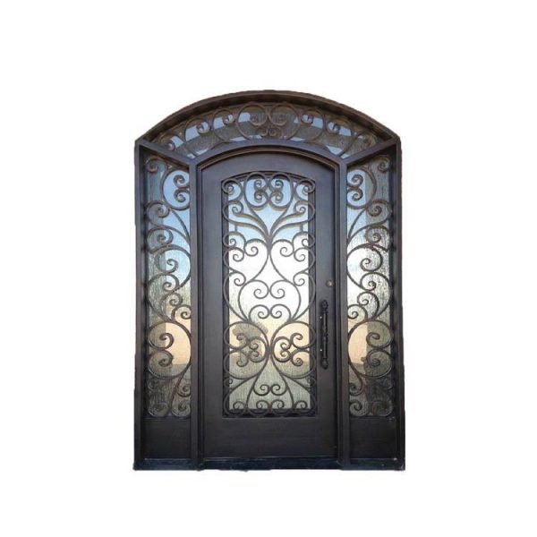 WDMA wrought iron doors with glass iron entry door double