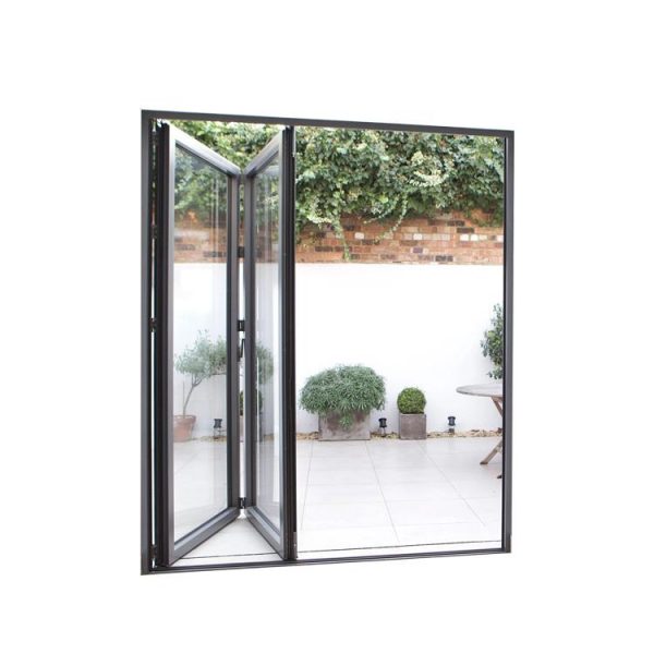 China WDMA Luxury Aluminium Frame 3 Panels Folding Sliding Patio Glass Door System