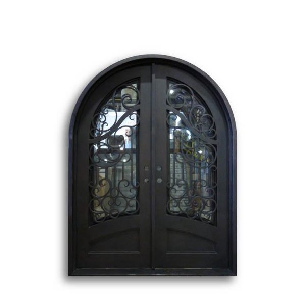 China WDMA wrought iron and glass doors iron arch door