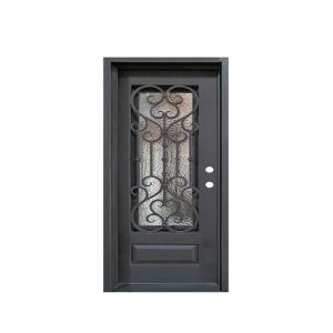 WDMA Made In China Modern Outdoor Cheaper Price Wrought Iron Single Entry Door Design For Villa