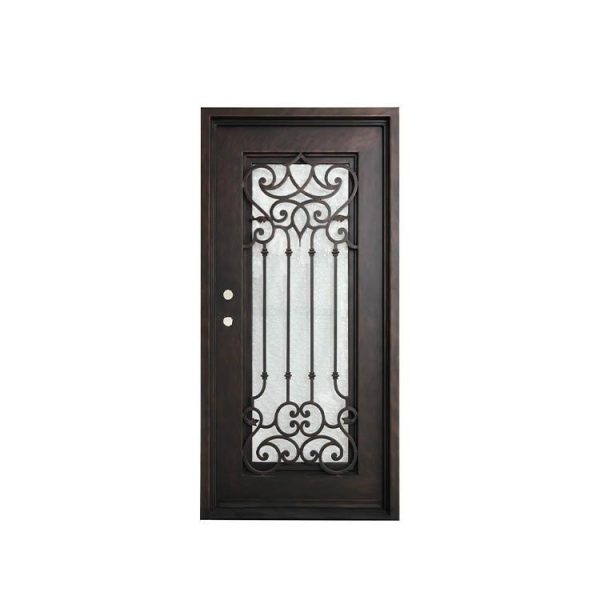 China WDMA Made In China Modern Outdoor Cheaper Price Wrought Iron Single Entry Door Design For Villa