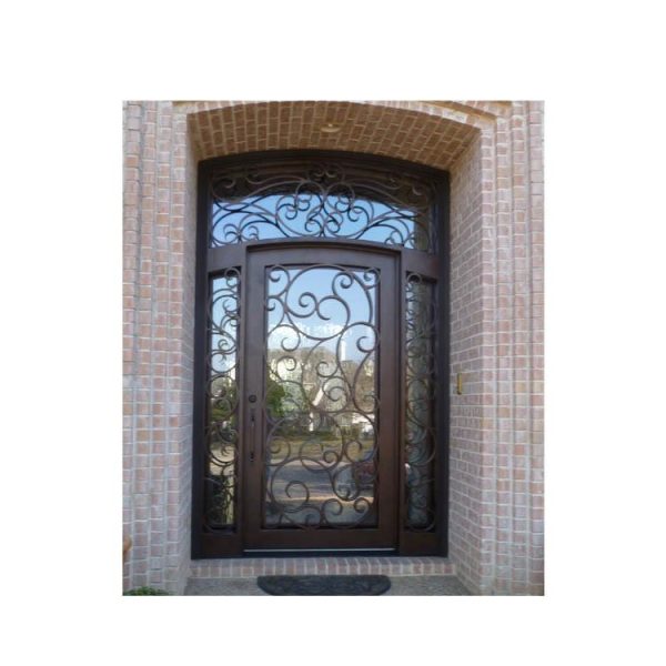 China WDMA Modern Italian Pattern Antique Garden Use Arch Wrought Iron Door Front Gate Model