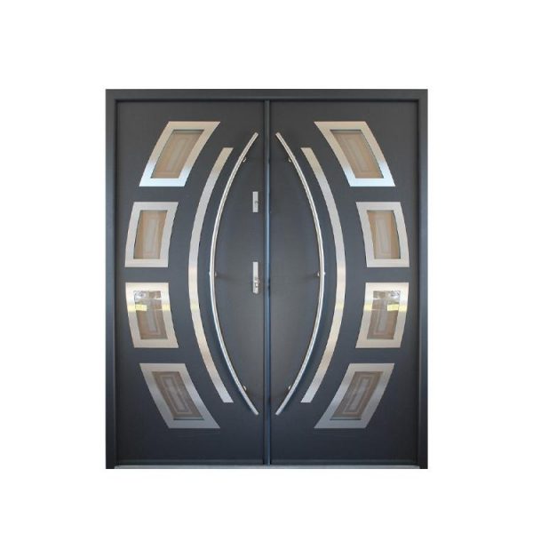 WDMA Modern Main Metal Front Door Iron Doors Double Entrance Design