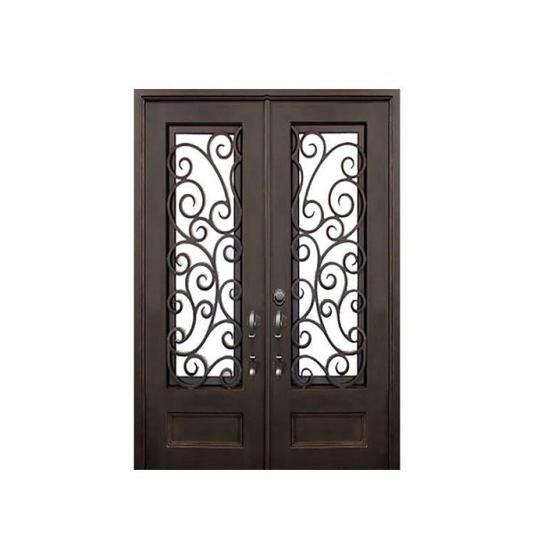 China WDMA New Outdoor Double Wrought Iron Grill Window Door Design