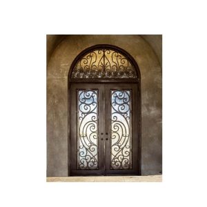 WDMA Nigeria Exterior Outdoor Wrought Front Iron Security Grill Door And Windows Design