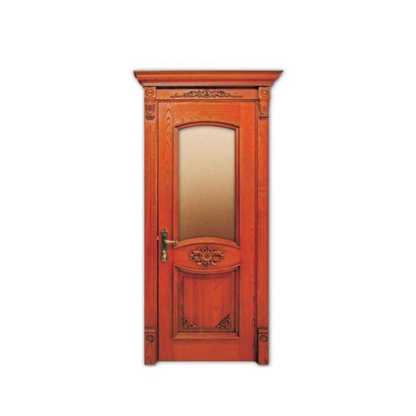 China WDMA Oak Interior Internal Solid Wood Swing Door With Full Or Half Glass Design For Office And Hospital