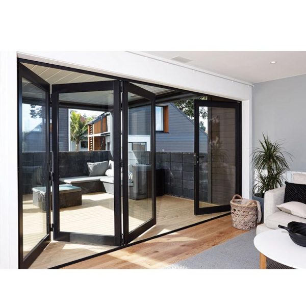 China WDMA Outdoor Aluminium Folding Door With Toughened Glass aluminium Bi Fold Doors