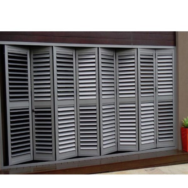 China WDMA Outdoor Fireproof Brown Aluminium Window And Door Louver Shutter System