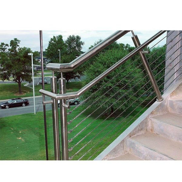 WDMA Outdoor Modern Balcony Guard House Veranda Grill Metal Hand Stair Wire Railing Baluster Design