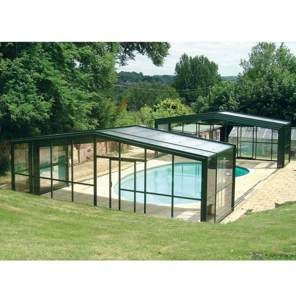 WDMA Outdoor Swimming Pool Cover Enclosures Telescopic Aluminium Sunroom Roof