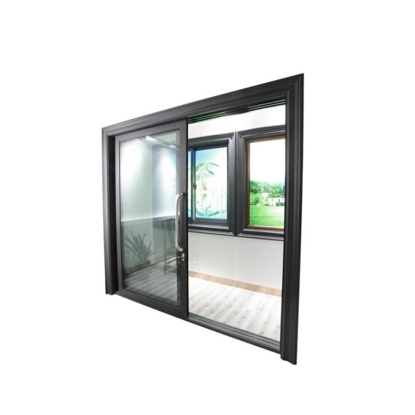 China WDMA half glass aluminium door Aluminum Sliding Doors