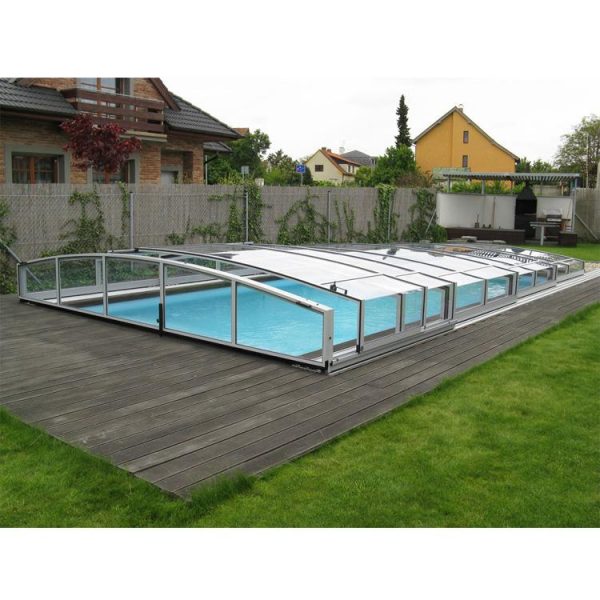 WDMA Polycarbonate Glass Swimming Pool Cover Aluminum Sliding Pool Roof Swimming Pool Cover