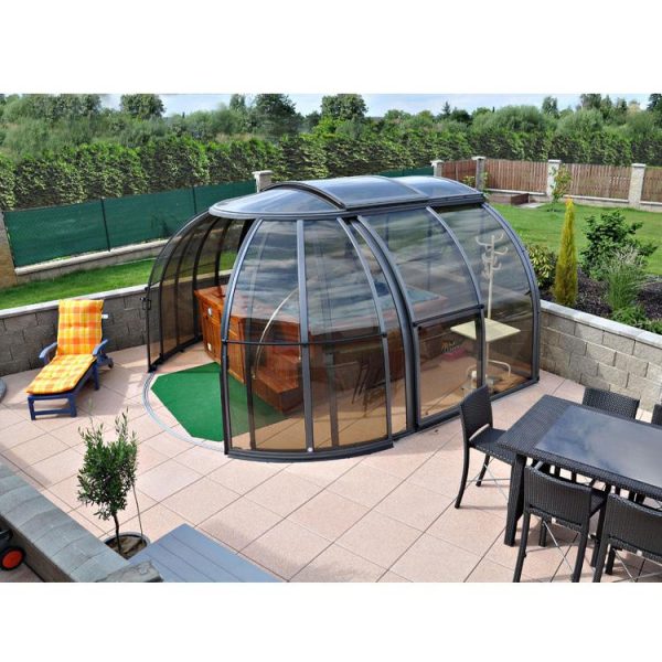 China WDMA polycarbonate swimming pool cover roof retractable