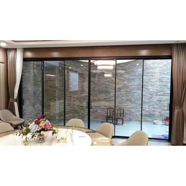 China WDMA Puertana Soundproof Interior Sliding Door Room Dividers Automatic Sliding Door System