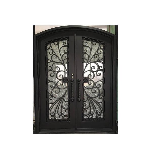 China WDMA Simple Forged Iron Front Main Gate Grey Color Wrought Iron Door Grill Design
