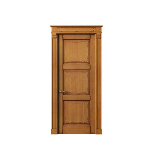China WDMA Simple Large Wooden Fire Rated Soundproof Double Main Entrance House Front Door With Window
