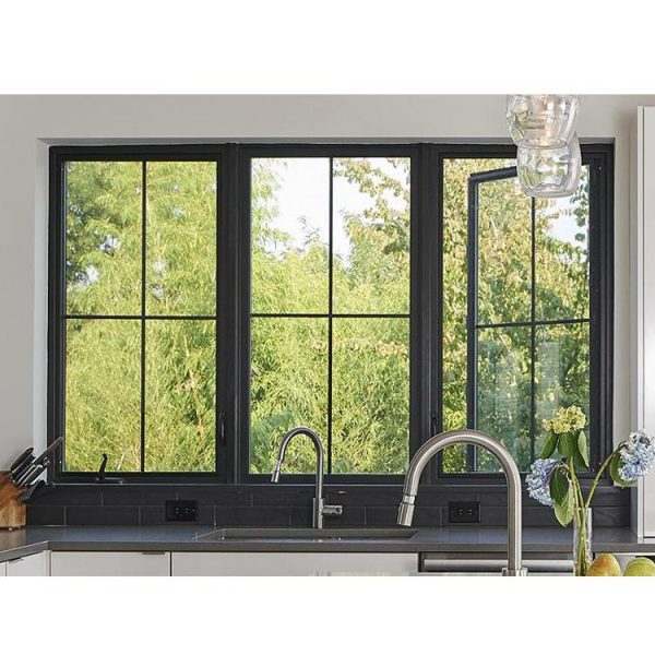 WDMA Slimline Aluminum Frame Casement Window With Grill Design
