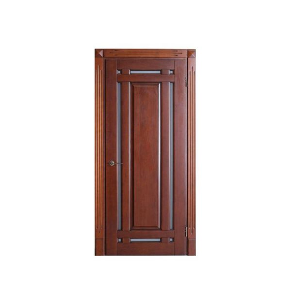 China WDMA Solid Wood Flush Doors With Laminate Glass Designs