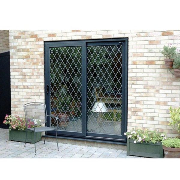 WDMA Stainless Steel Security Mesh Aluminium Cheap Sliding Door With Double Glass Panel