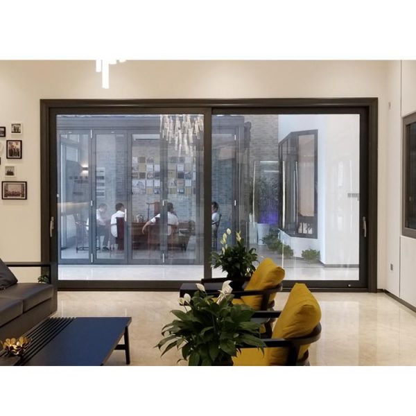 WDMA Villa Watertight Waterproof Exterior Outdoor Smart Lock Veranda Entry Aluminium Sliding Door With Grill Design Price