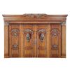 China WDMA Wholesale Apartment Double Leaf Fancy Solid Core Mahogany Timber Wood Entry Front Door