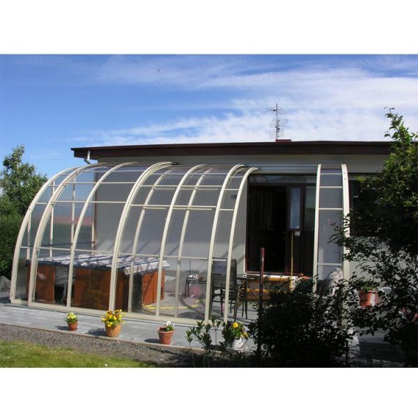 China WDMA Wholesale Price Retractable Roof System Aluminum Sun Room Flat Enclosure