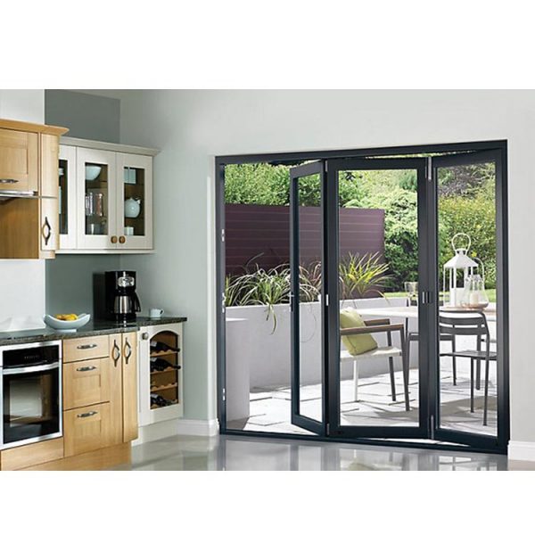 China WDMA Wooden Grain Color Frame Large Bifold Door
