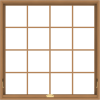 WDMA 48x48 (47.5 x 47.5 inch) Oak Wood Dark Brown Bronze Aluminum Crank out Awning Window with Colonial Grids Interior