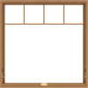 WDMA 48x48 (47.5 x 47.5 inch) Oak Wood Dark Brown Bronze Aluminum Crank out Awning Window with Fractional Grilles