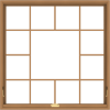 WDMA 48x48 (47.5 x 47.5 inch) Oak Wood Dark Brown Bronze Aluminum Crank out Awning Window without Grids with Victorian Grills