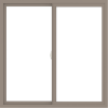 WDMA 48x48 (47.5 x 47.5 inch) Vinyl uPVC Brown Slide Window without Grids Interior
