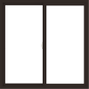 WDMA 48x48 (47.5 x 47.5 inch) Vinyl uPVC Dark Brown Slide Window without Grids Interior