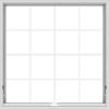 WDMA 48x48 (47.5 x 47.5 inch) White Vinyl uPVC Crank out Awning Window with Colonial Grids Interior