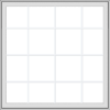 WDMA 48x48 (47.5 x 47.5 inch) White Vinyl uPVC Crank out Awning Window with Colonial Grids Exterior