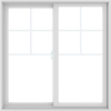 WDMA 48X48 (47.5 x 47.5 inch) White uPVC/Vinyl Sliding Window with Top Colonial Grids Grilles